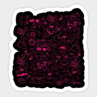 BRIGHT PINK CARTOON PATTERN Sticker